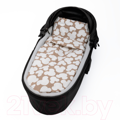 Комплект постельный в коляску Amarobaby Mommy Star Мышонок / AMARO-36MS-MK (кофе)
