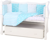 Комплект постельный для малышей Amarobaby Royal Baby (15 предметов, бирюзовый) - 