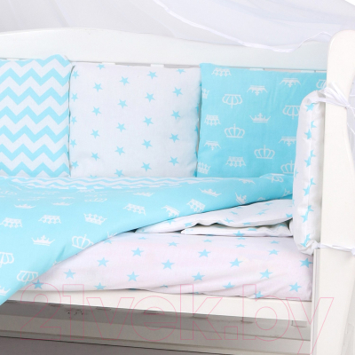 Комплект постельный для малышей Amarobaby Royal Baby (15 предметов, бирюзовый)