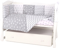 Комплект постельный для малышей Amarobaby Royal Baby (15 предметов, серый) - 
