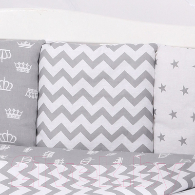Комплект постельный для малышей Amarobaby Royal Baby (15 предметов, серый)