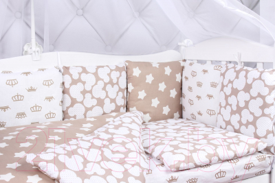 Комплект постельный для малышей Amarobaby Soft (15 предметов, коричневый)