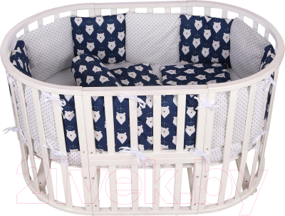 

Комплект постельный в кроватку Amarobaby, Белые медведи