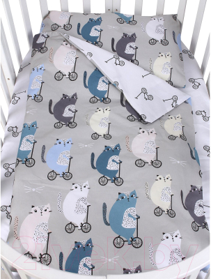 Комплект постельный для малышей Amarobaby Велосипедисты / AMARO-3015-Ve