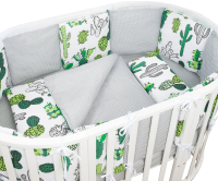 Комплект постельный для малышей Amarobaby Кактусы (15 предметов, белый) - 