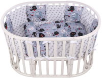 Комплект постельный для малышей Amarobaby Котики (15 предметов, серый) - 