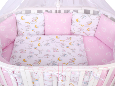 Комплект постельный для малышей Amarobaby Мышата в облаках / AMARO-3015-MvO