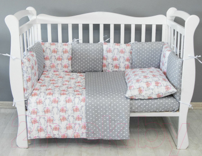 Комплект постельный для малышей Amarobaby Подарочек / AMARO-3015-PoS (серый)