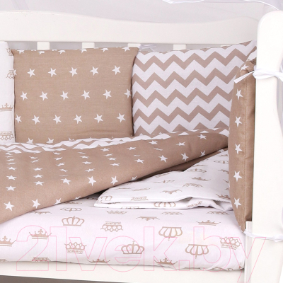 Комплект постельный для малышей Amarobaby Royal Baby (18 предметов, коричневый)
