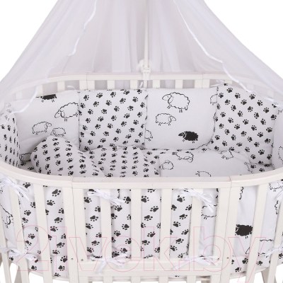 Комплект постельный для малышей Amarobaby Home Elite (19 предметов, черный/белый)