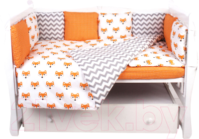 Комплект постельный для малышей Amarobaby Lucky (19 предметов, оранжевый)