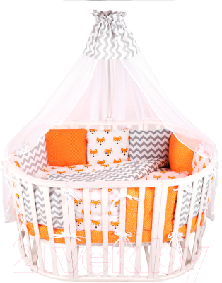 Комплект постельный для малышей Amarobaby Lucky (19 предметов, оранжевый)