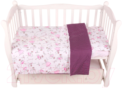 Комплект постельный для малышей Amarobaby Baby Boom / КПБ-3 Амели (белый)