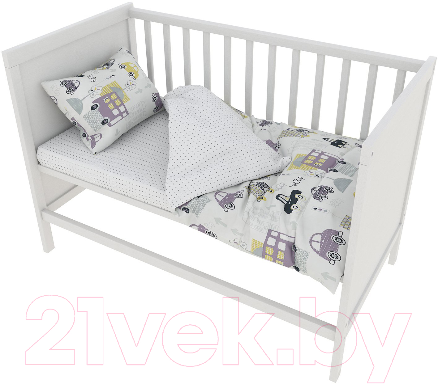 Комплект постельный для малышей Amarobaby Baby Boom / КПБ-3-Город
