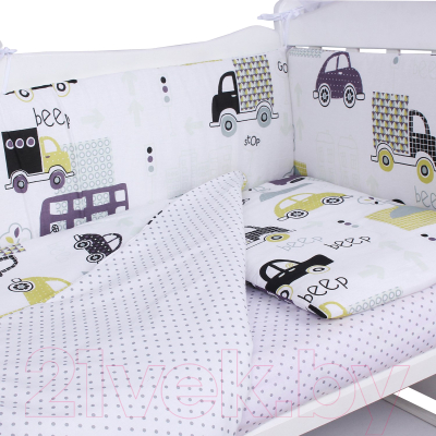 Комплект постельный для малышей Amarobaby Baby Boom / КПБ-3-Город (белый)