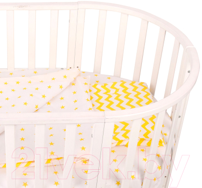 Комплект постельный для малышей Amarobaby Baby Boom / КПБ-3 Желтый зигзаг
