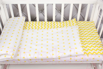 Комплект постельный для малышей Amarobaby Baby Boom / КПБ-3 Желтый зигзаг