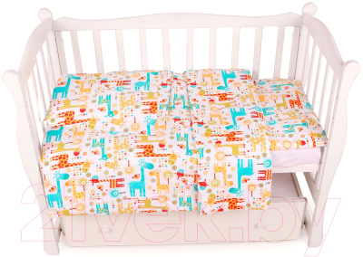 Комплект постельный для малышей Amarobaby Baby Boom / КПБ-3 Жирафики