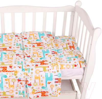 Комплект постельный для малышей Amarobaby Baby Boom / КПБ-3 Жирафики