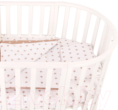 Комплект постельный для малышей Amarobaby Baby Boom / КПБ-3 Звезды (коричневый)
