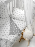 Комплект постельный для малышей Amarobaby Baby Boom / КПБ-3 Короны (серый) - 