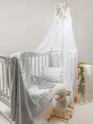 Комплект постельный для малышей Amarobaby Baby Boom / КПБ-3 Короны (серый)