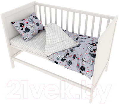 Комплект постельный для малышей Amarobaby Baby Boom / КПБ-3-Котики (серый)