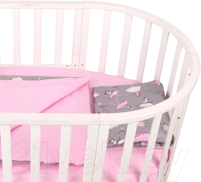 Комплект постельный для малышей Amarobaby Baby Boom / КПБ-3 Мечта серый
