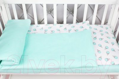 Комплект постельный для малышей Amarobaby Baby Boom / КПБ-3 Мороженки (мята)