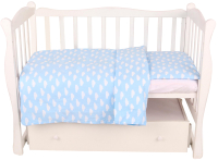 Комплект постельный для малышей Amarobaby Baby Boom / КПБ-3 Облака голубой - 