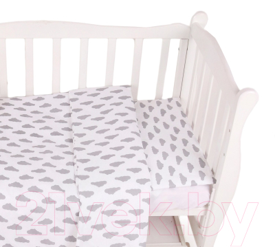 Комплект постельный для малышей Amarobaby Baby Boom Облака / КПБ-3 Облака серый (серый)