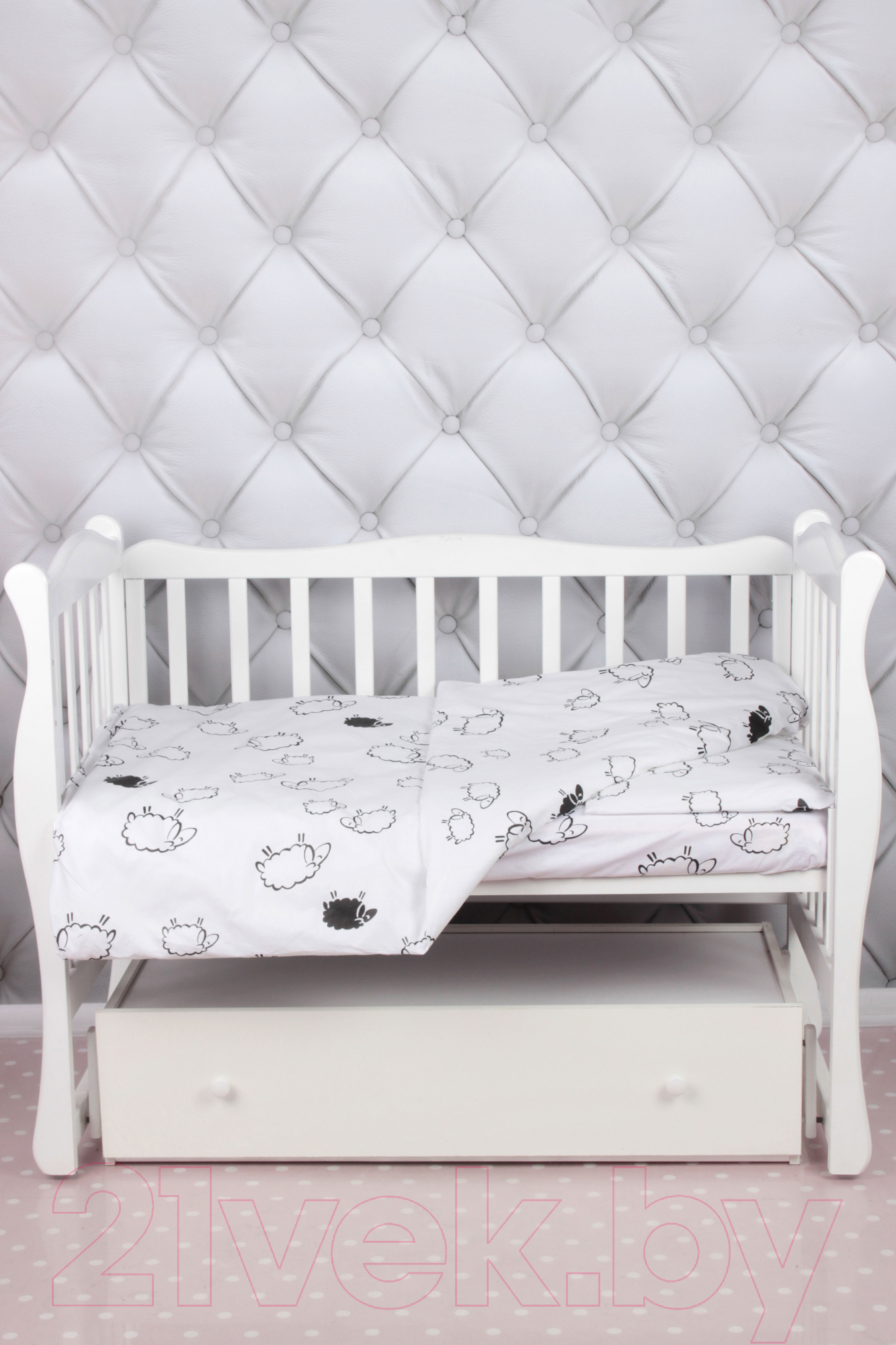 Комплект постельный для малышей Amarobaby Baby Boom Овечки / КПБ-3 Овечки