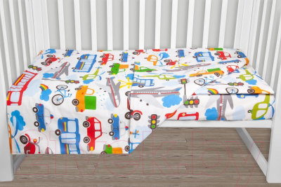 Комплект постельный для малышей Amarobaby Baby Boom Самолеты / AMARO-3003-Sa