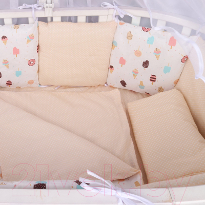 Комплект постельный для малышей Amarobaby Baby Boom Эскимо / КПБ-3-Эскимо (белый)