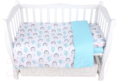 Комплект постельный для малышей Amarobaby Ежики / AMARO-3003-Ez