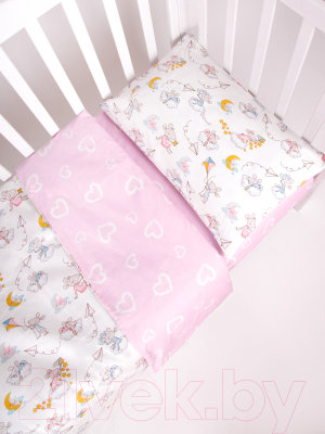Комплект постельный для малышей Amarobaby Мышата в облаках / AMARO-3003-MvO (розовый)