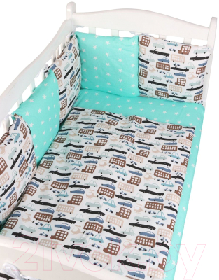 Комплект постельный для малышей Amarobaby Трасса / AMARO-3003-Tr (мультиколор)