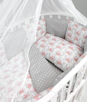 Комплект постельный для малышей Amarobaby Подарочек / AMARO-3004-PoS (серый)