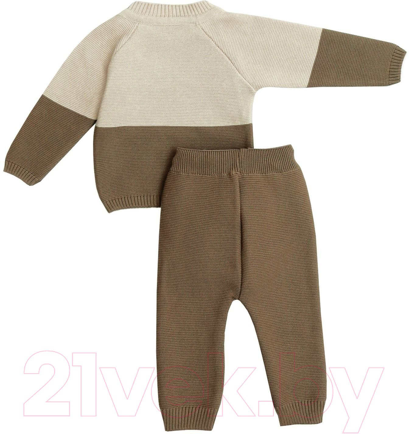 Костюм для малышей Amarobaby Pure Love Double / AB-OD21-PLD11/12-80 (коричневый, р. 80) — фото 6