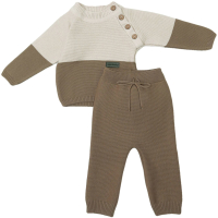 Костюм для малышей Amarobaby Pure Love Double / AB-OD21-PLD11/12-86 (коричневый, р. 86) - 