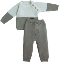 Костюм для малышей Amarobaby Pure Love Double / AB-OD21-PLD11/20-74 (серый, р. 74) - 