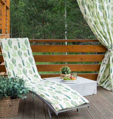 Подушка для садовой мебели Этель Кактусы / 4264643 (55x190)