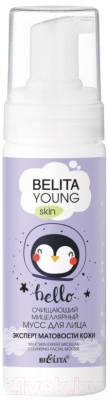 Пенка для снятия макияжа Belita Young Skin Мицеллярный мусс Эксперт матовости кожи (175мл )