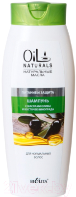 Шампунь для волос Belita Oil Naturals маслами Оливы и Косточек Винограда для норм волос (400мл)