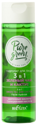 Гидролат для лица Belita Pure Green 3в1 Зеленый чай и Кактус (115мл)