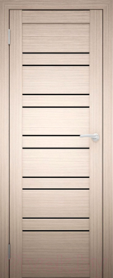 Дверь межкомнатная Юни Амати 25 60x200 (беленый дуб/стекло черное)
