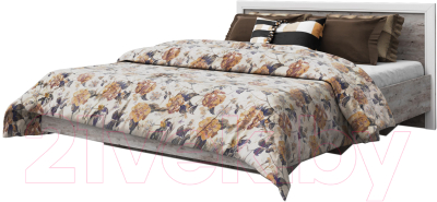 Двуспальная кровать Мебель-КМК 1600 Эстель 0738.1 (дуб полярный/сосна)