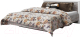 Двуспальная кровать Мебель-КМК 1600 Эстель 0738.1 (дуб полярный/сосна) - 