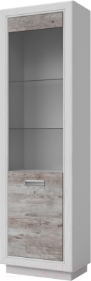 Шкаф с витриной Мебель-КМК Эстель Л 0738.22 левый (дуб полярный/сосна)