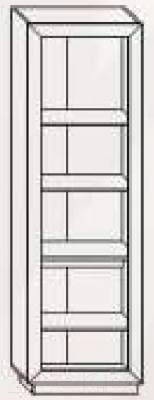 Шкаф с витриной Мебель-КМК Эстель П 0738.23 правый (дуб полярный/сосна)